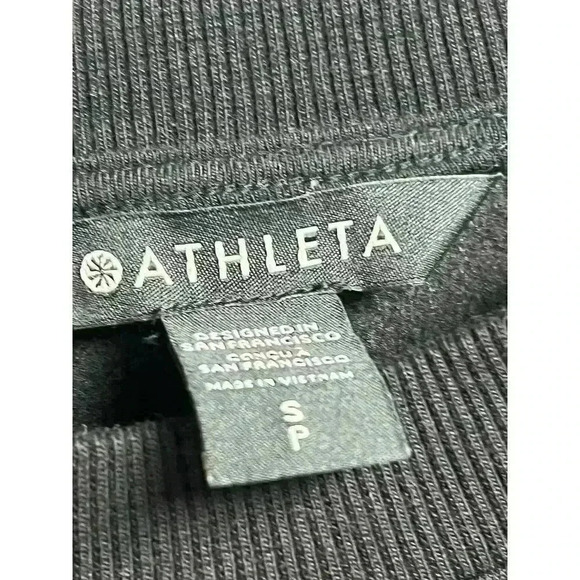 Athleta Women's Triumph Hybrid Crewneck Sweatshirt Oversized Black Small - Picture 2 of 11